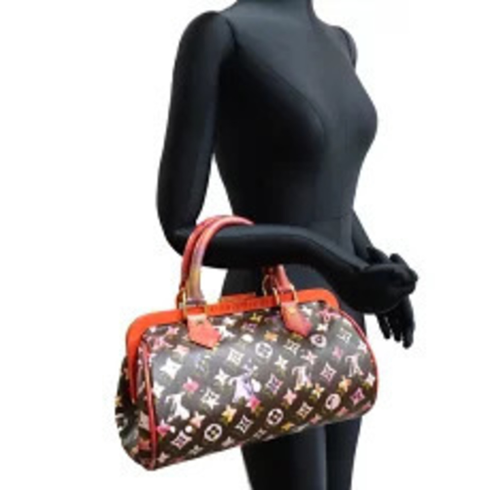 Louis Vuitton Papillon Handbag Monogram Watercolor MARRON Red - Picture 8 of 9
